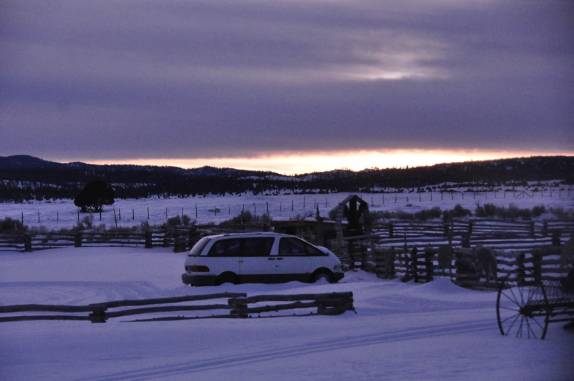 Paisagem completamente gelada ao chegarmos ao Bryce Canyon National Park, em Utah, nos Estados Unidos